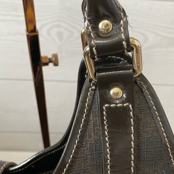 Gucci hobo brown shoulder bag silver hardware coated canvas Joy Bardot - Picture 4 of 14